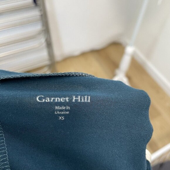 NWT Garnet Hill Kimono Sleeve Jumpsuit Stretch Wide Leg Cropped Teal size XS - Picture 11 of 13